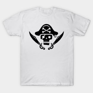 Just a Black Pirate Skull T-Shirt